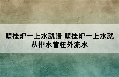 壁挂炉一上水就喷 壁挂炉一上水就从排水管往外流水